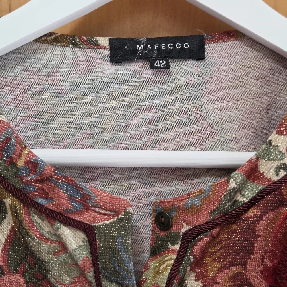 Vintage Mafecco Floral Tapestry 2-Piece Sweater Set